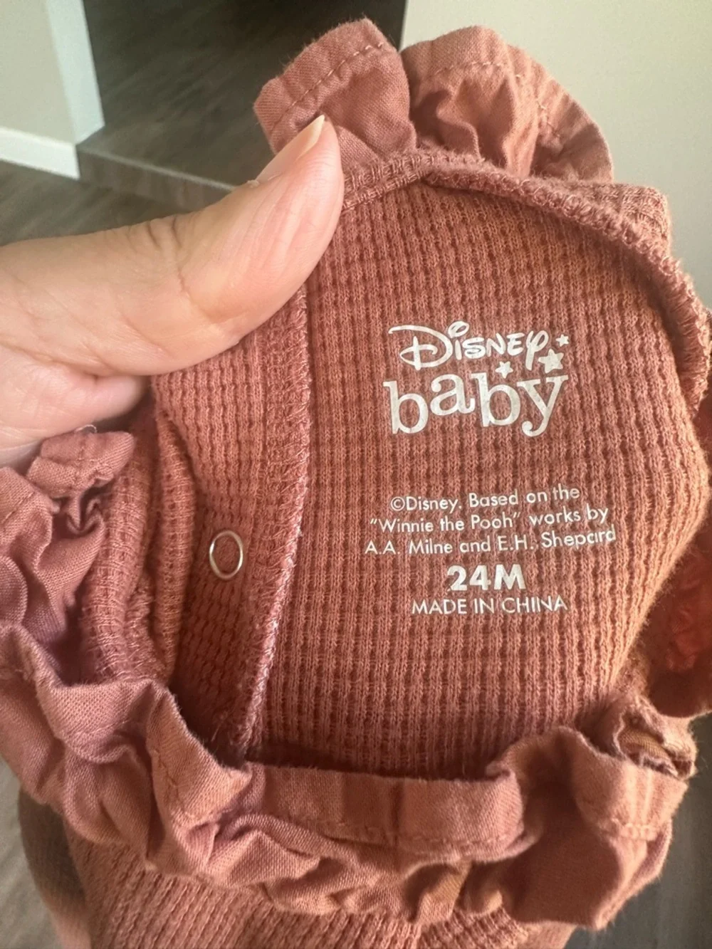 Disney Rust Winnie the Pooh & Piglet Ruffle Collar Jumpsuit